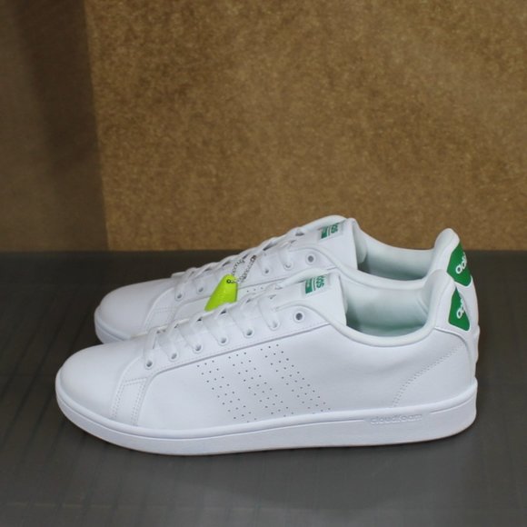 adidas NEO‎ Men's Cloudfoam Advantage Clean Sneakers, White/White/Fairway, 12.5 - Picture 1 of 8